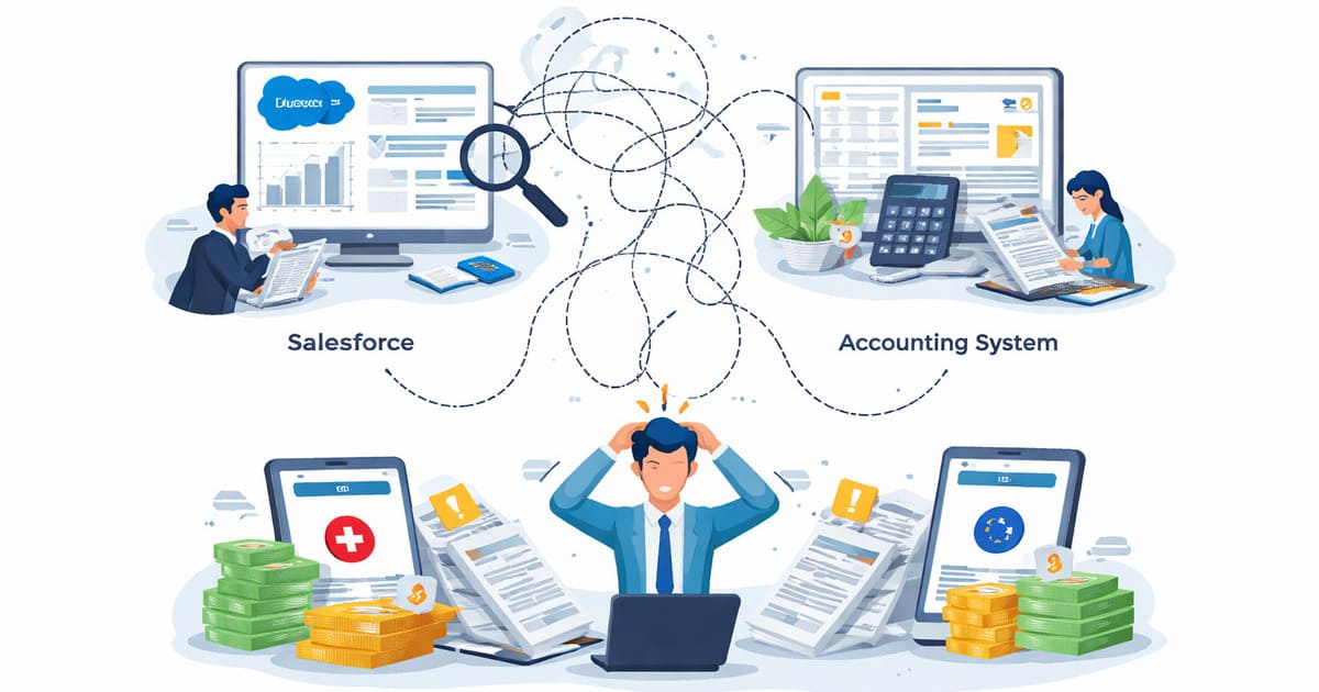 Fragmented monthly revenue data across Salesforce, accounting systems, and multiple bank accounts creating manual reconciliation work